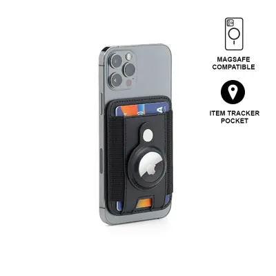 MARZ - Santhome(R) Magnetic Phone Cardholder with Santhome Tag Pocket - Black