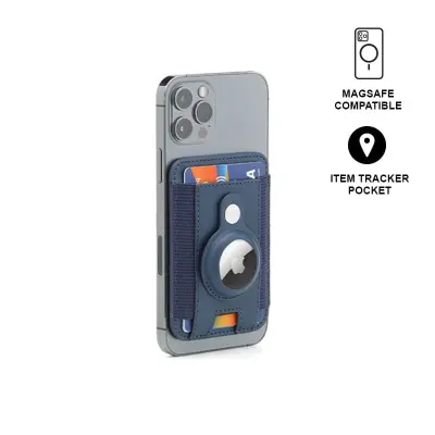 MARZ - Santhome(R) Magnetic Phone Cardholder with Santhome Tag Pocket - Navy Blue