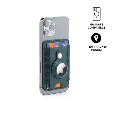 MARZ - Santhome(R) Magnetic Phone Cardholder with Santhome Tag Pocket - Dark Green