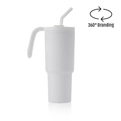 FORZA 360 - Hans Larsen Recycled Stainless Steel/PP Tumbler with 360 Branding - White