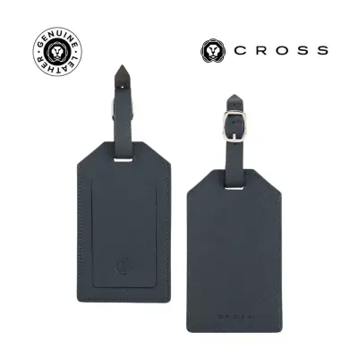 CROSS Saffiano Leather Luggage Label - Navy Blue