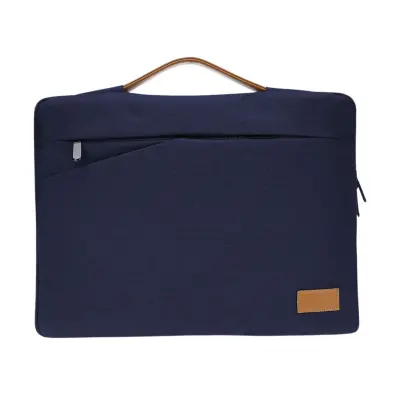 SALCEA - Santhome(R) 15" Laptop Sleeve - Navy Blue/Tan