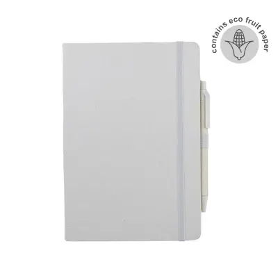ABULA - eco-neutral(R) A5 Hard Cover Notebook & Pen Set - Corn Paper