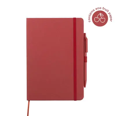 ABULA - eco-neutral(R) A5 Hard Cover Notebook & Pen Set - Cherry Paper
