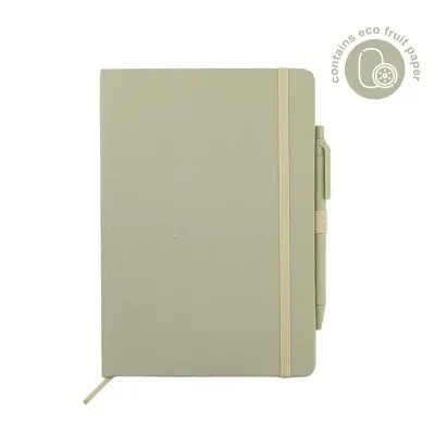 ABULA - eco-neutral(R) A5 Hard Cover Notebook & Pen Set - Kiwi Paper