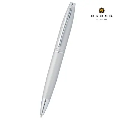 Cross Calais Satin Chrome with Polished Chrome Appointments Ballpoint Pen (Blue Ink)